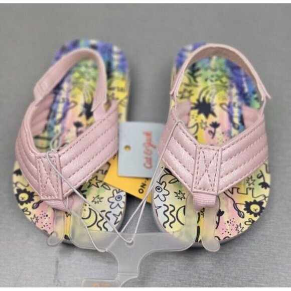 Cat & Jack Sandals Summer Pink Beach Summer Flip Flop Toddler Girls Size 5/6 - Picture 2 of 7